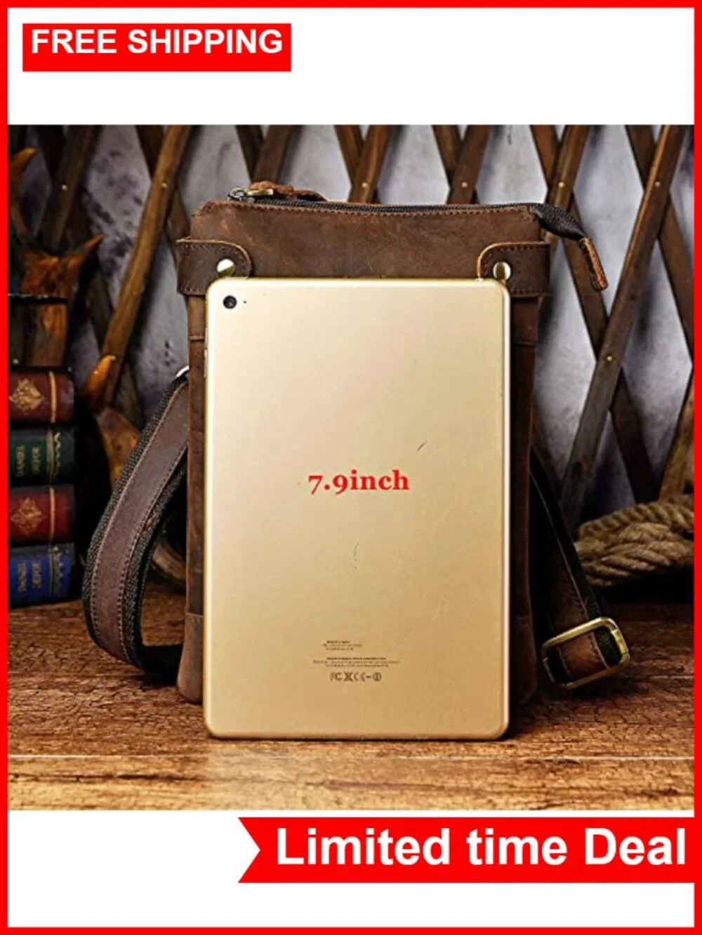 Genuine Leather Messenger Bag Convertible Waist Pack Adjustable Strap 3 Pockets